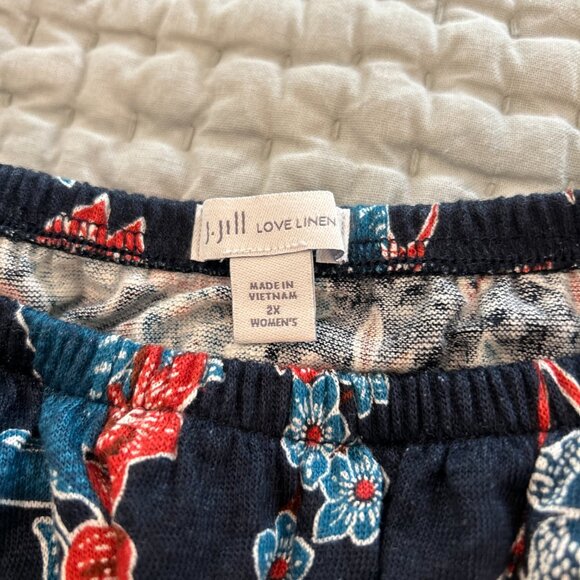 J. Jill Love Linen Sarasa Tropical Print Knit Top plus size 2X NEW - Picture 6 of 9